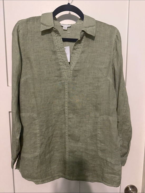 J. Jill Tops - NWT J. Jill Love Linen 100% Linen Tunic in Soft Sage Green Light Willow Size XS